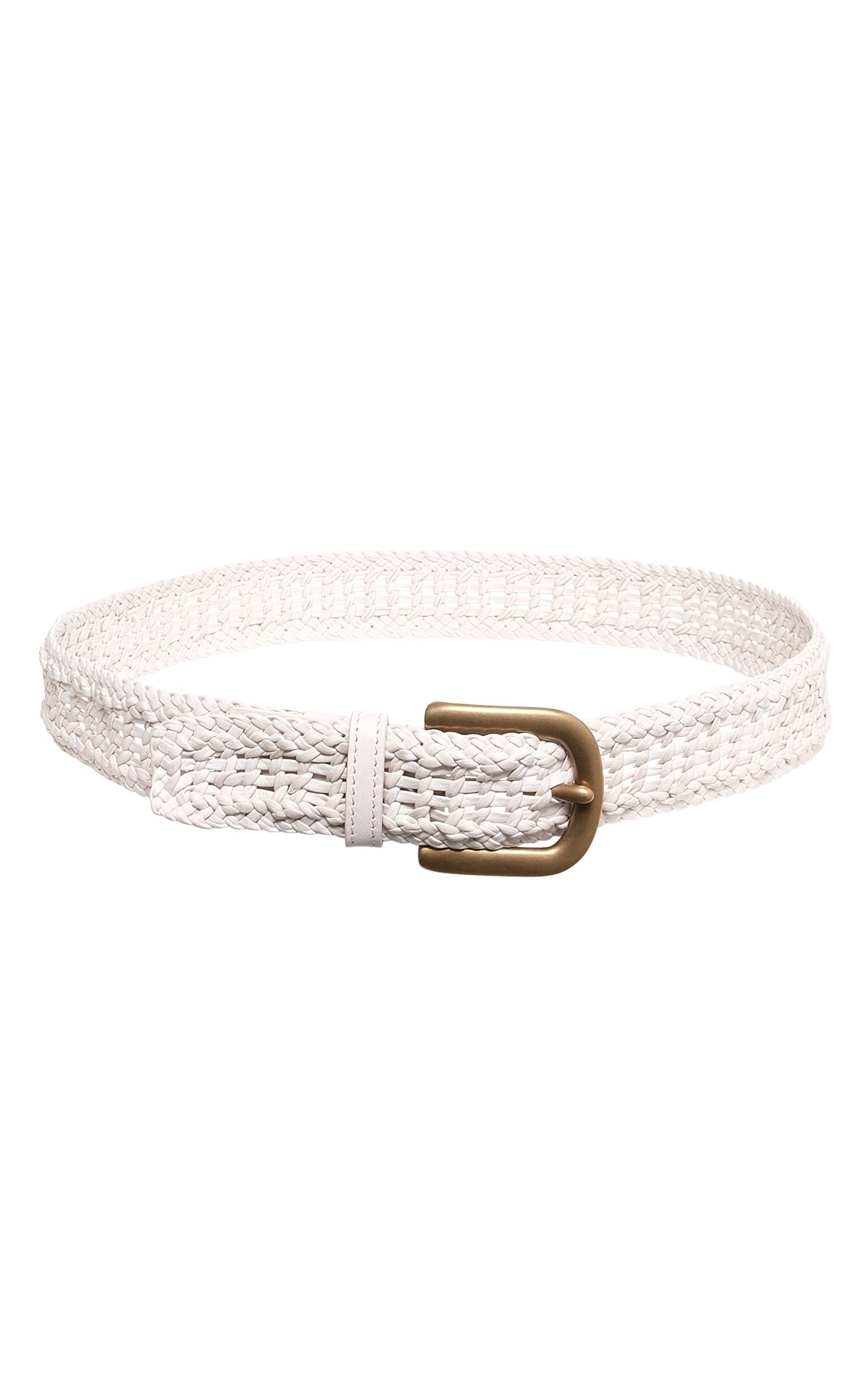 Sam Braided Belt in Ivory Leather - 1