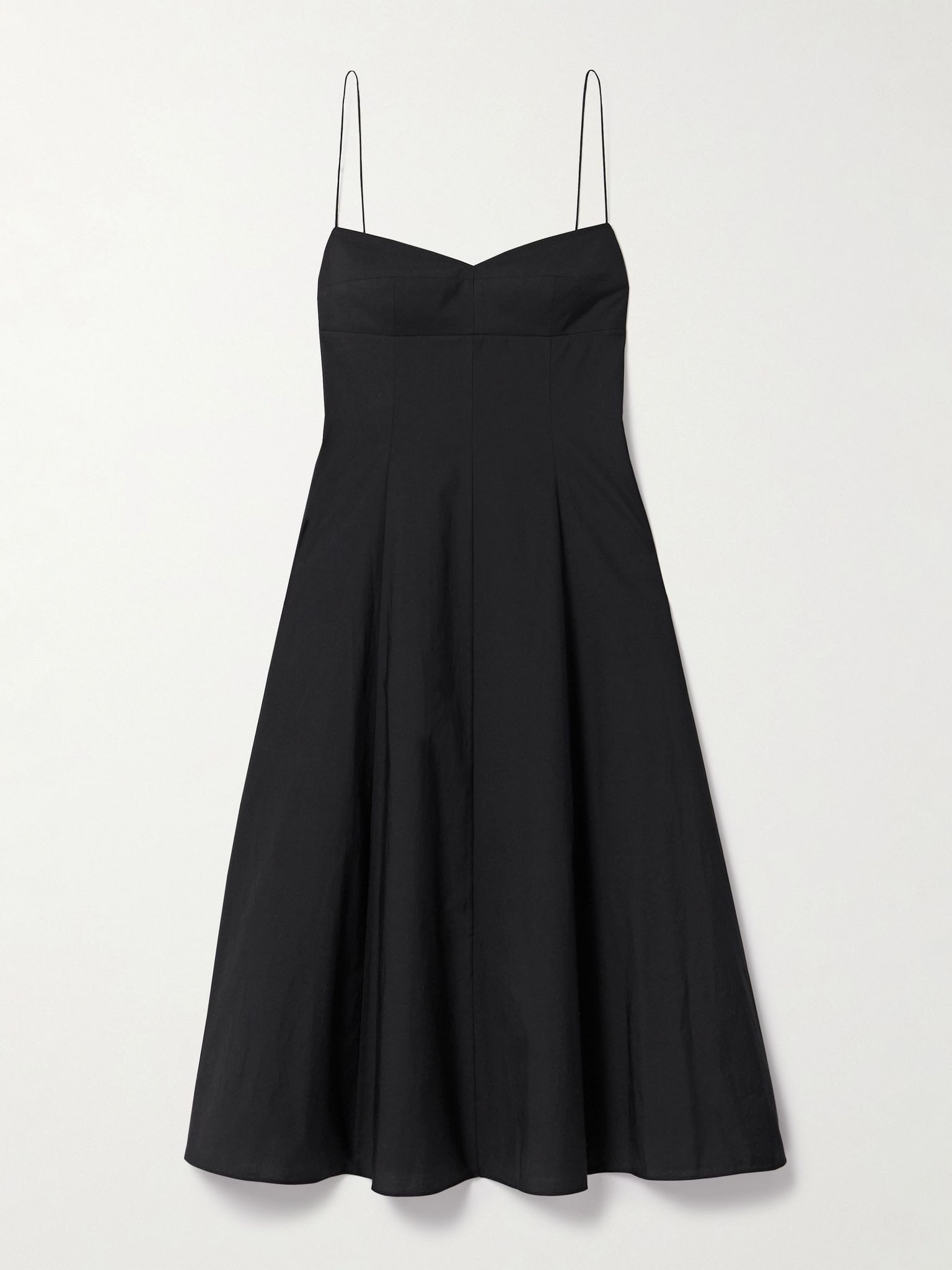Isabella cotton-canvas midi dress Black - 1