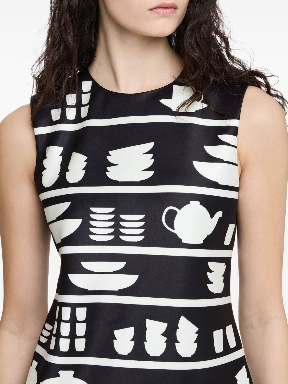 pottery-print mini dress - 5