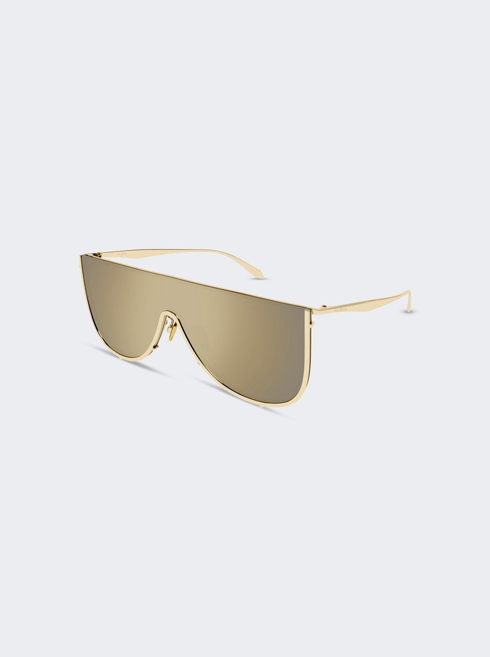 Mask Sunglasses In Metal Gold - 4