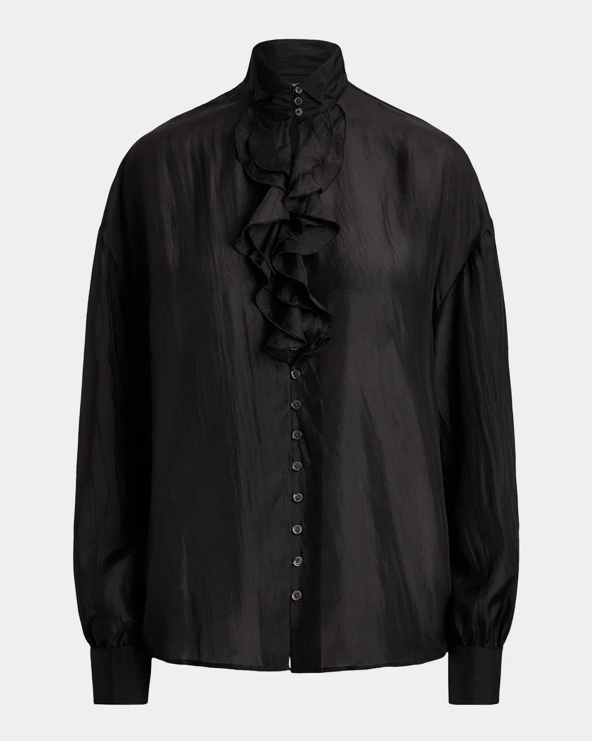 Silk Habutai Ruffle Shirt - 1