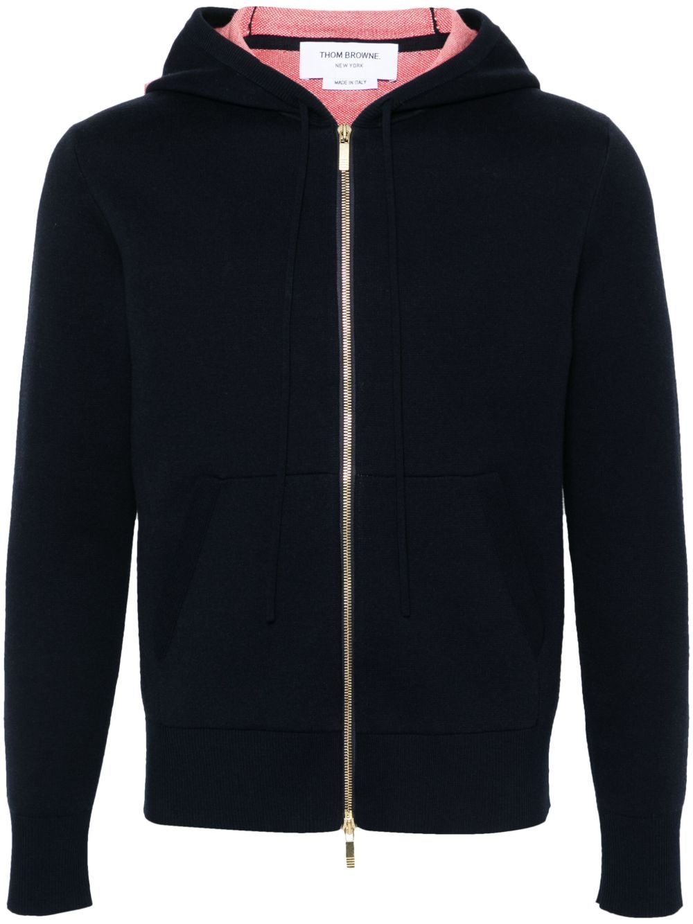 floral-jacquard hooded cardigan - 1