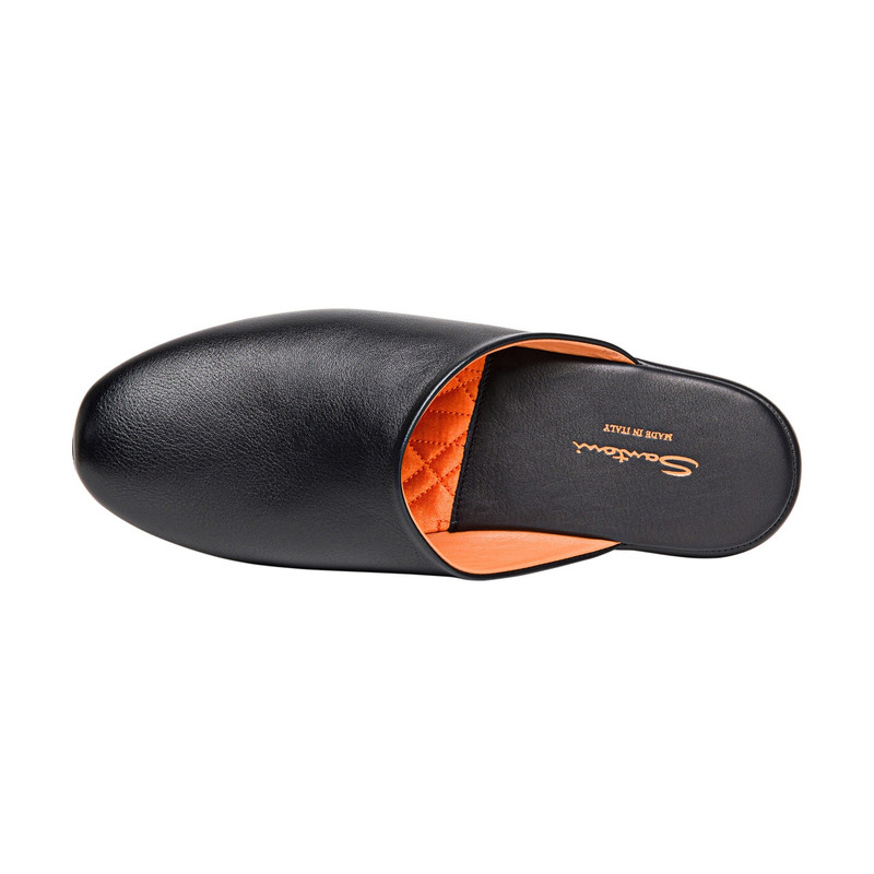Men’s black leather slipper 4