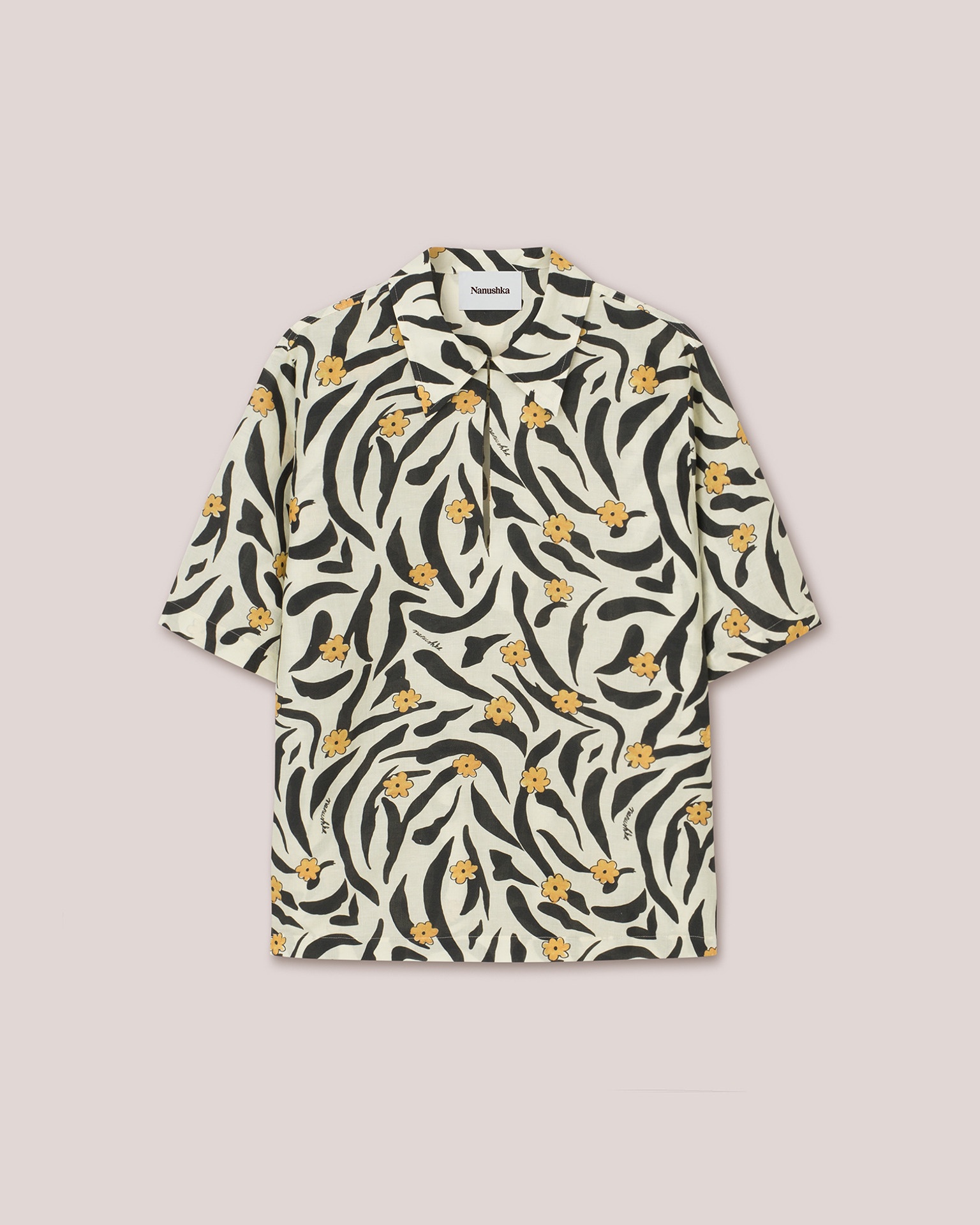 NIKLAS - Short sleeve shirt - Floral animal cotton linen - 1