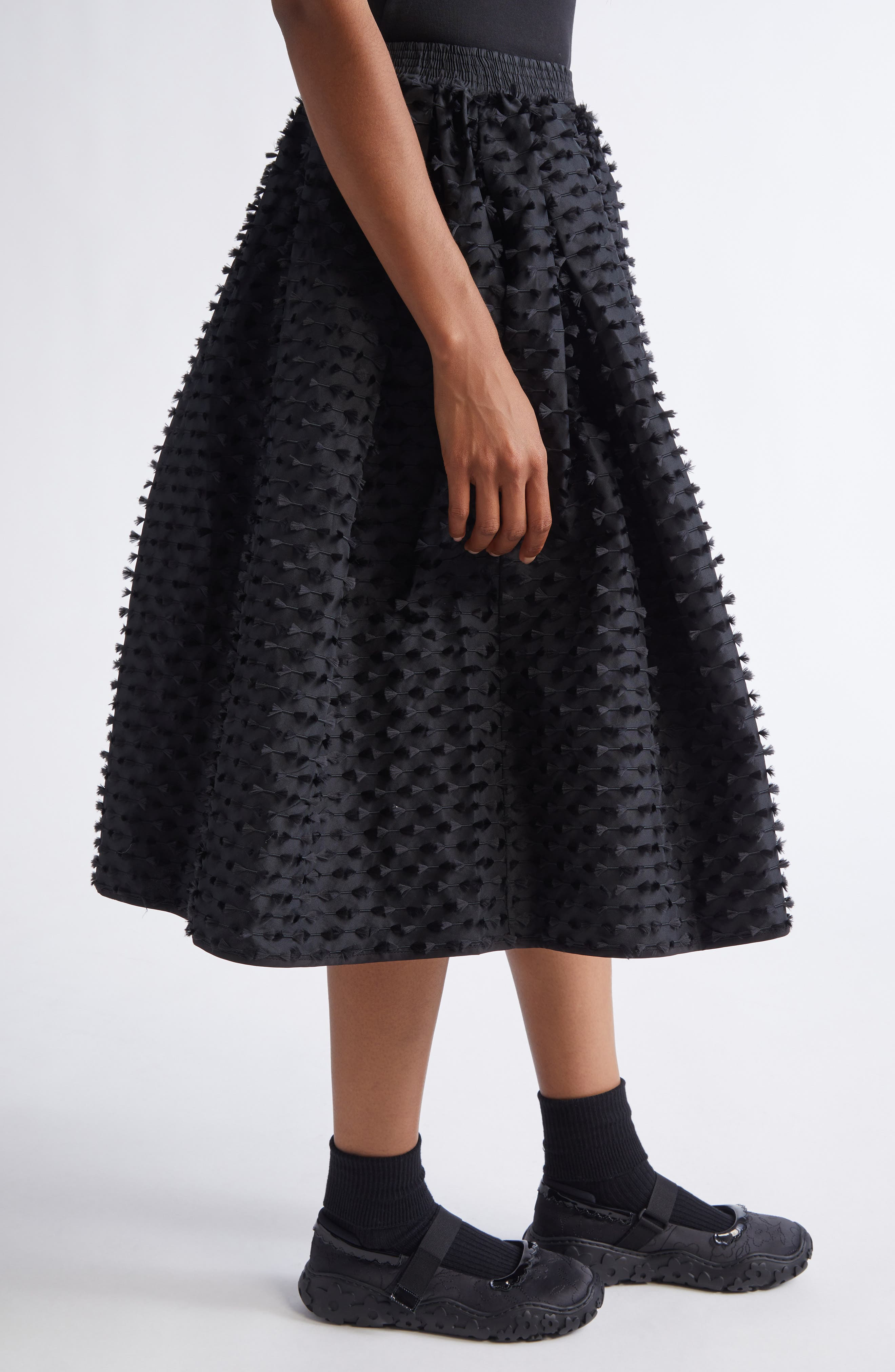 Cecilie Bahnsen Mala Fiamma Fil Coupé Skirt in Black at Nordstrom - 4