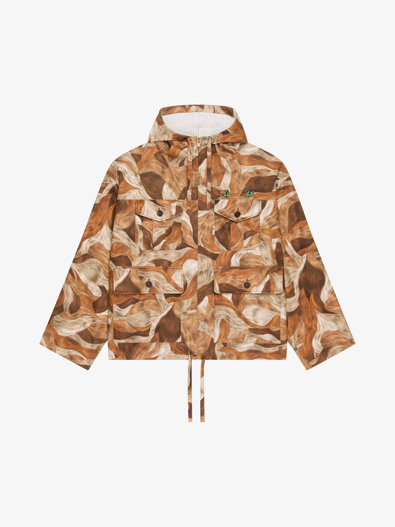 PARKA IN LINEN WITH CAMO CATS PRINT 1