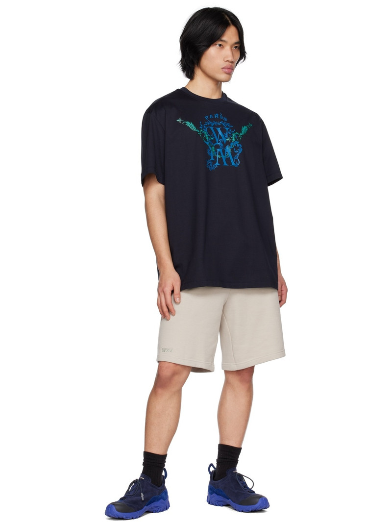 Wooyoungmi Navy Printed T-Shirt outlook