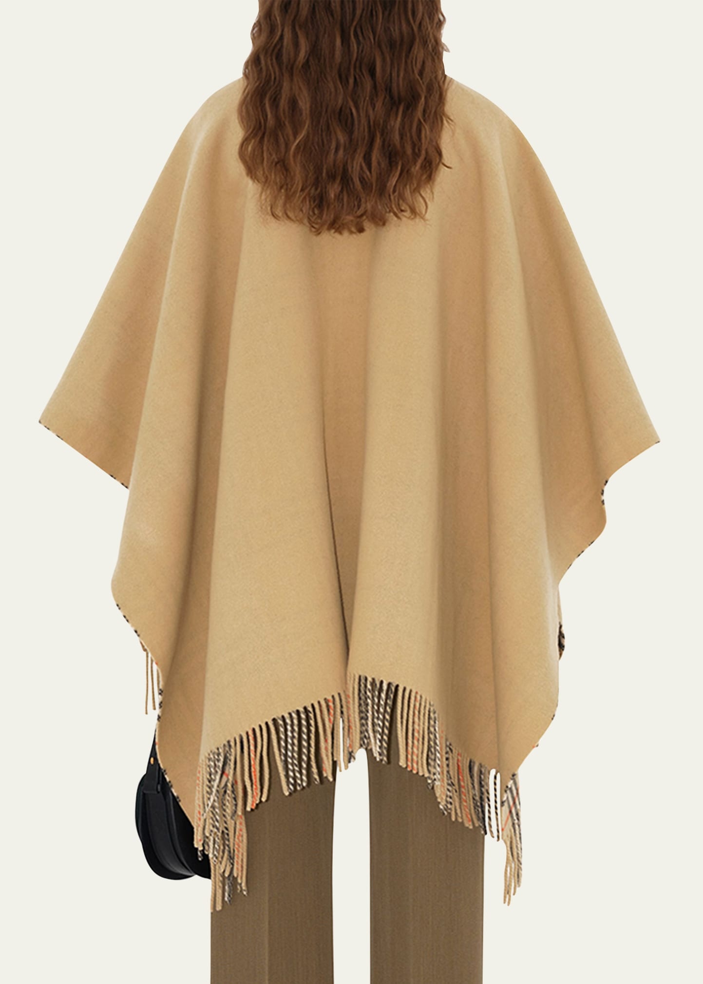 St. Marsh Fringe Wool Cape - 3