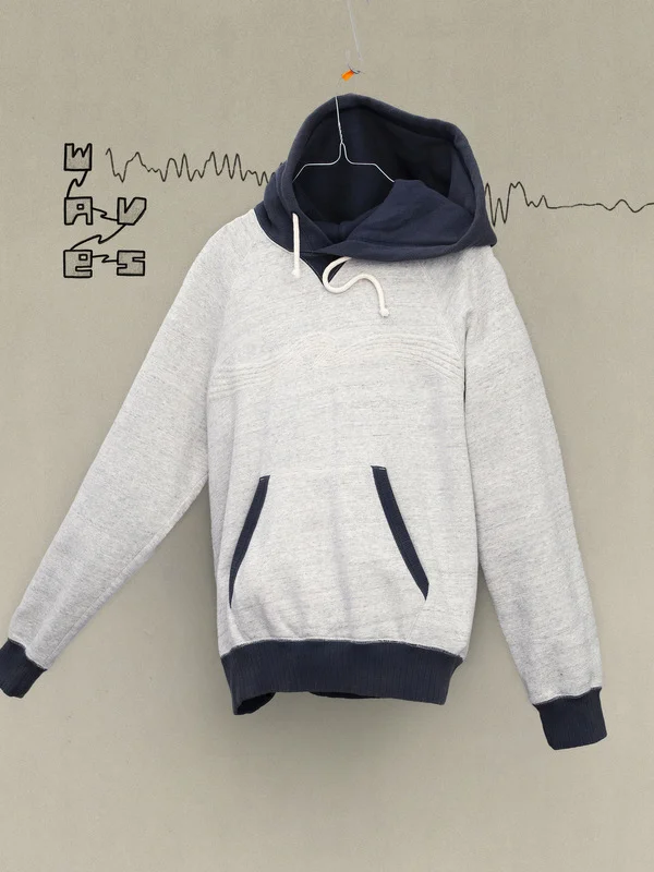 Gunde Hoodie Embo Wave Greymelange - 1