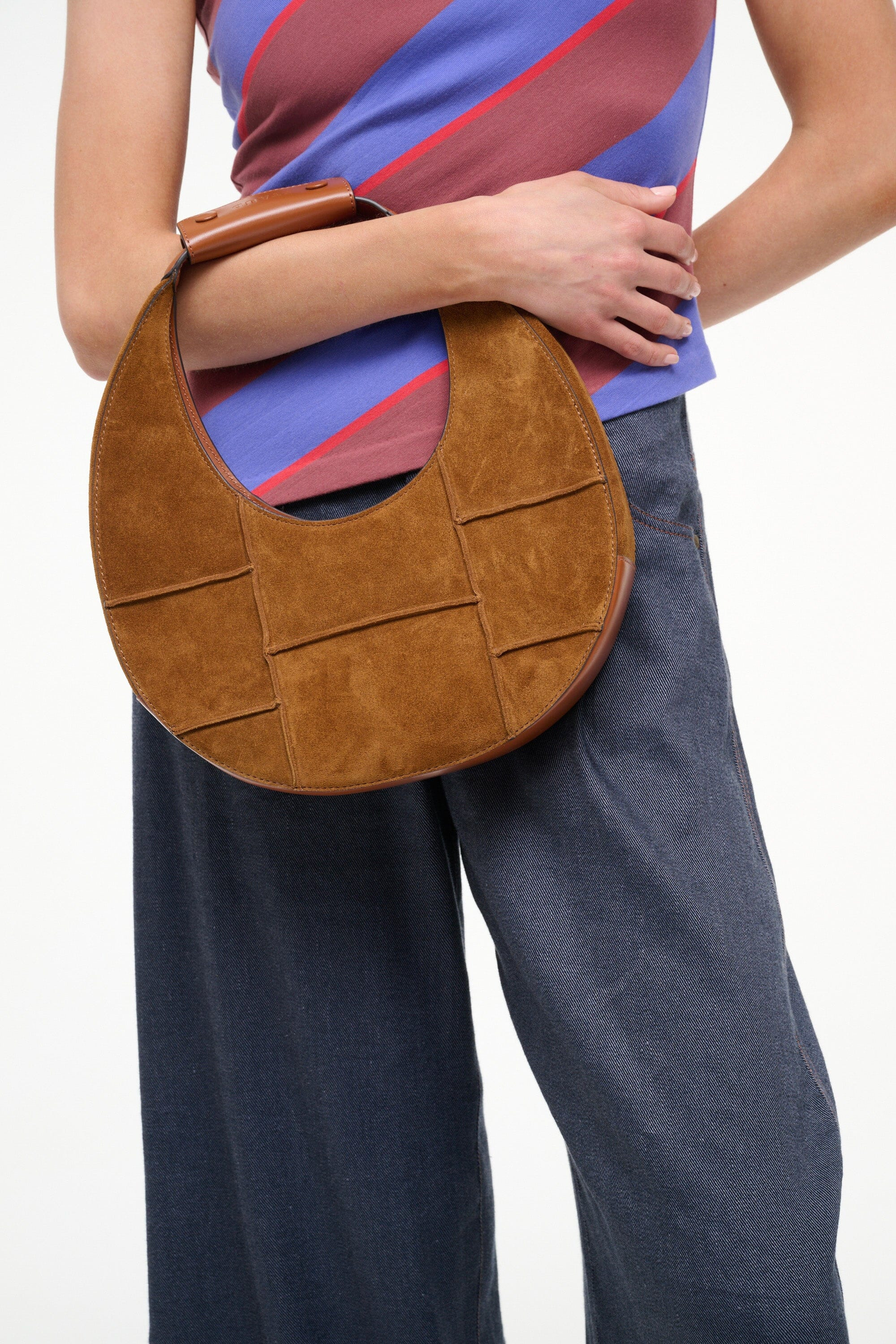 STAUD MOON TOTE BAG TAN SUEDE - 4