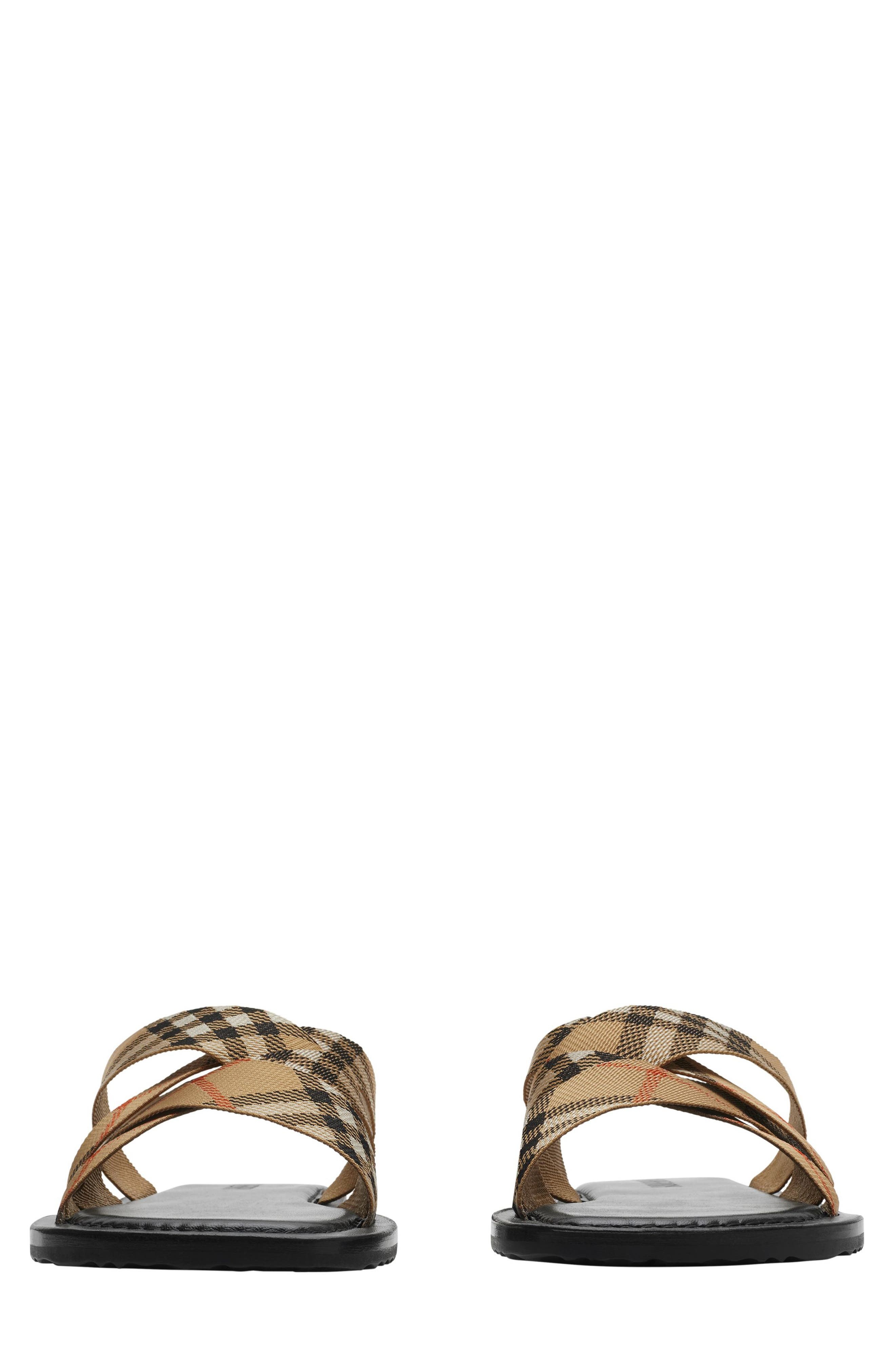 burberry Jacquard Check Crisscross Slide Sandal in Sand Ip Check at Nordstrom - 3