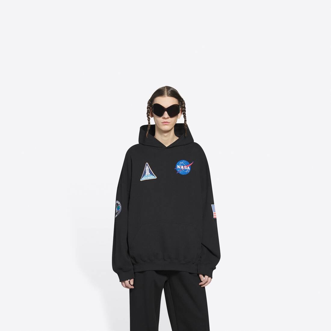 Space Boxy Hoodie in Black - 3