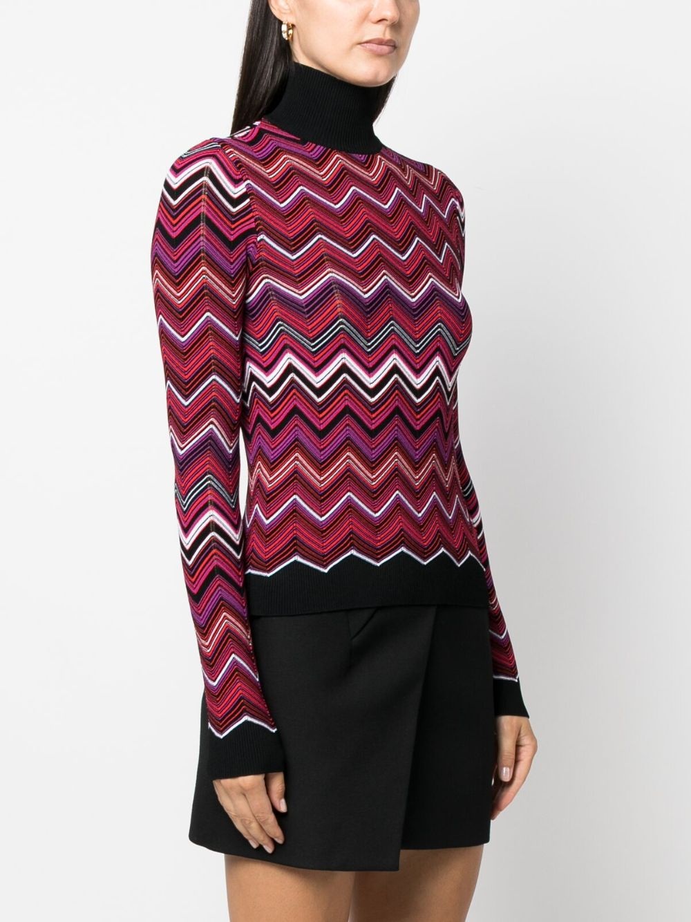 zigzag crochet-knit jumper - 3
