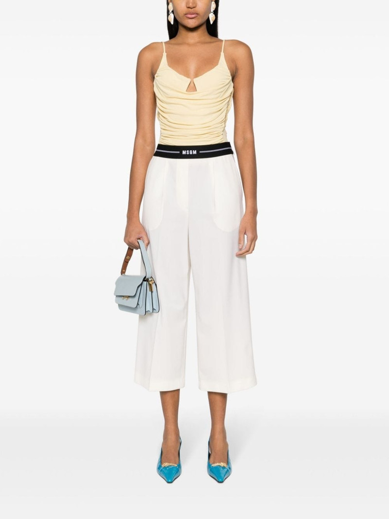 MSGM logo-waistband cropped trousers outlook