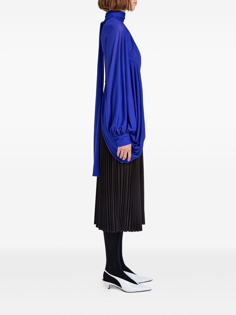 straight-waistband midi pleated skirt - 3