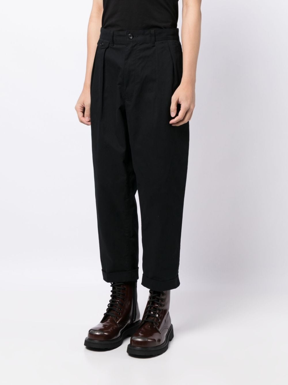 2Pleats cotton cropped trousers - 3