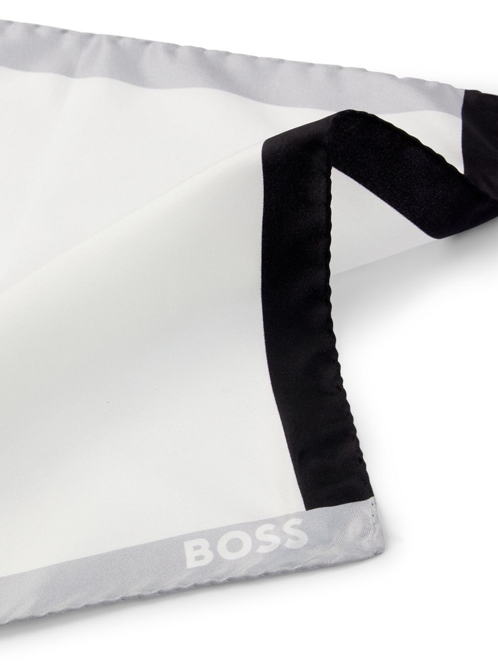 logo-print silk scarf - 3