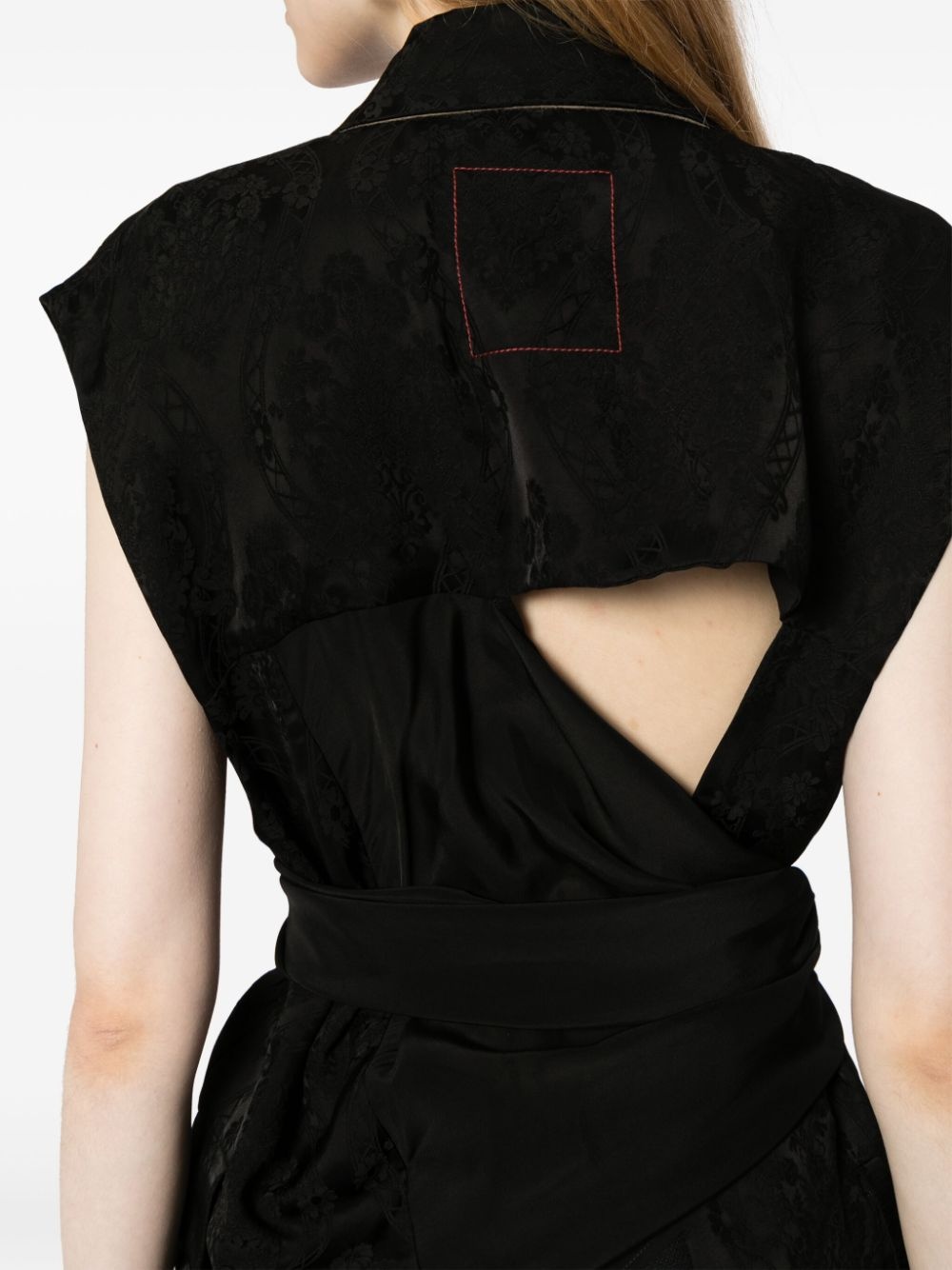 jacquard double-breasted vest - 5