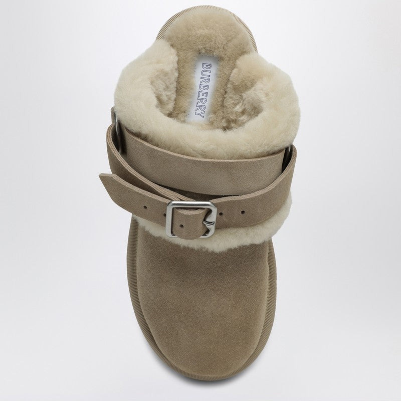 Burberry Chubby Mule In Suede And Beige Shearling Women - 3
