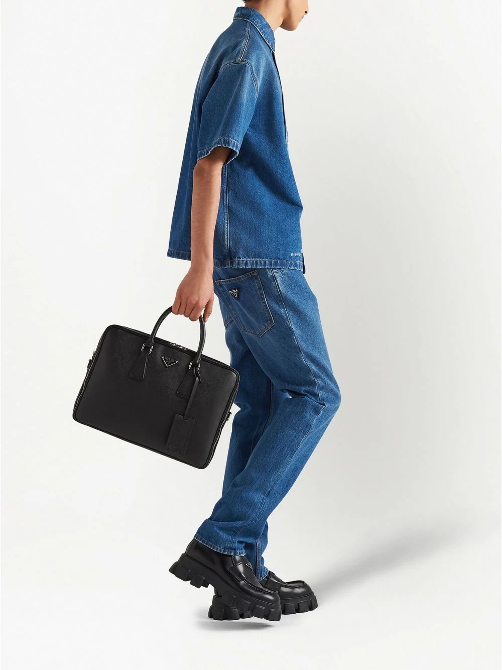 Saffiano leather briefcase - 2