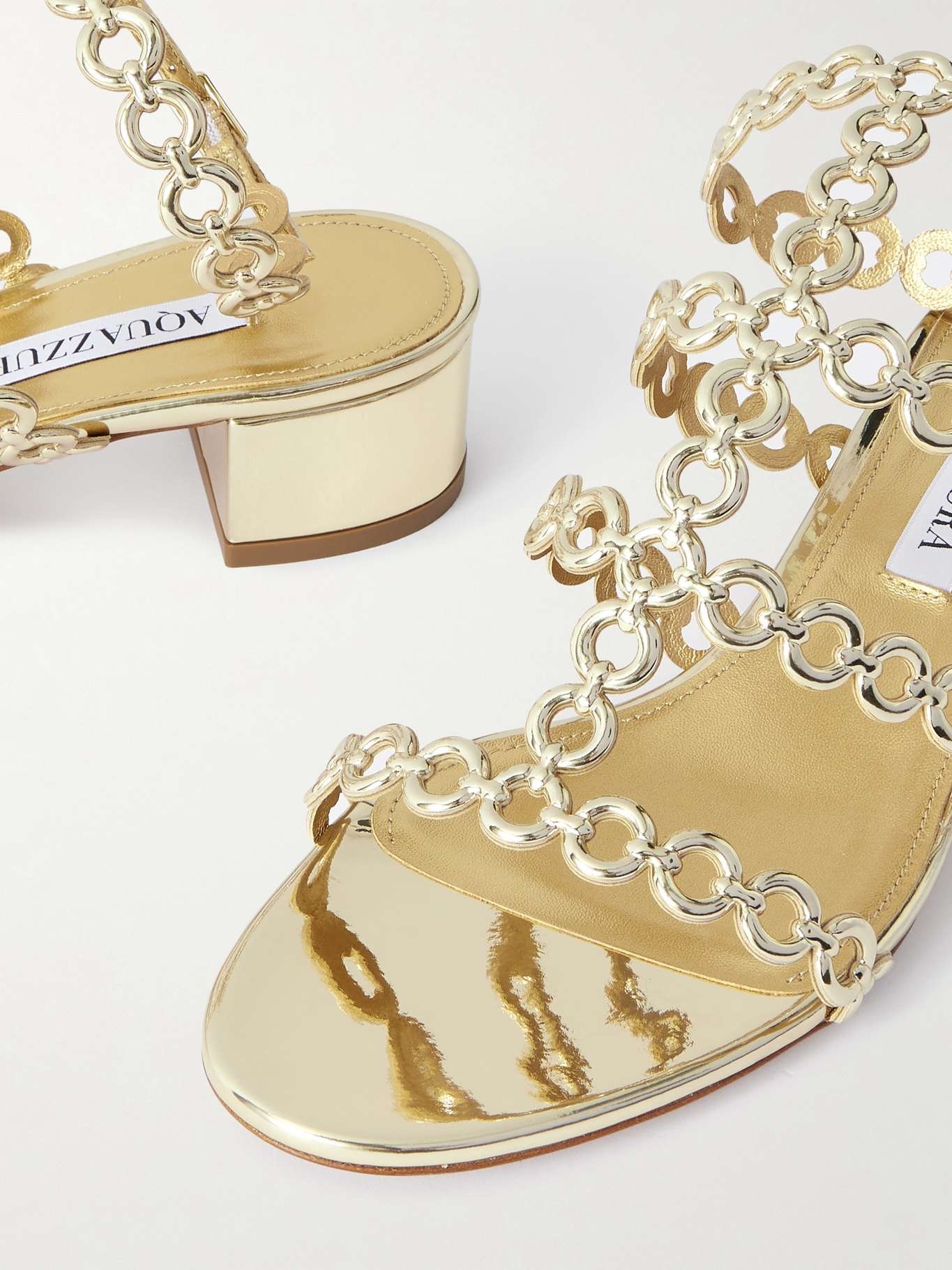 35 Infinity mirrored-leather sandals Shiny gold - 4