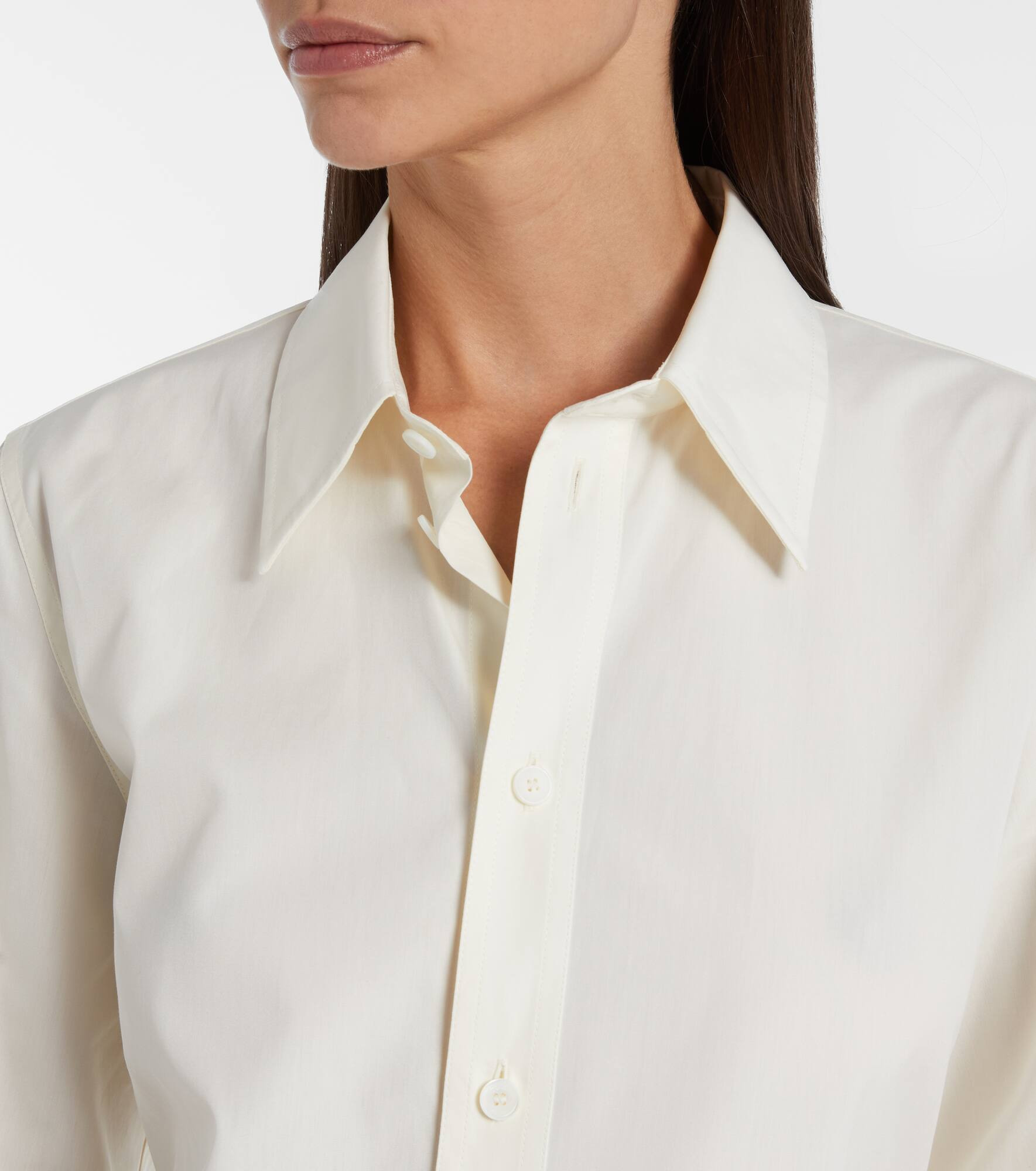 Belted cotton poplin shirt - 4