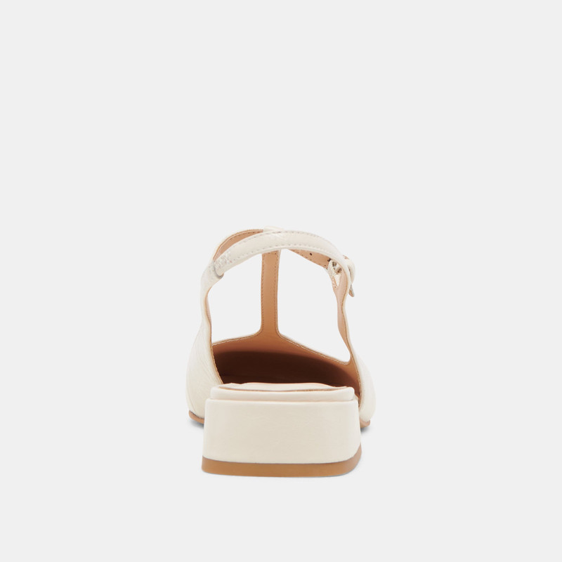 DEIDRA FLATS CREAM LEATHER 12