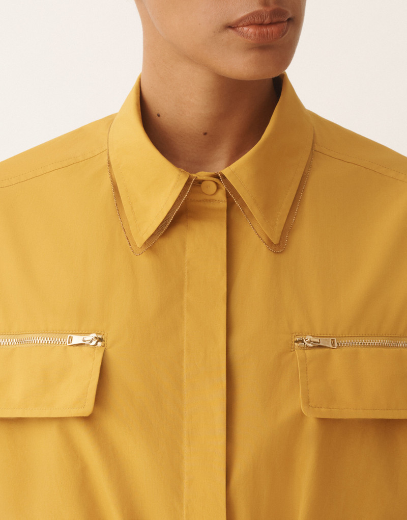 Sahariana dress in mustard poplin 5