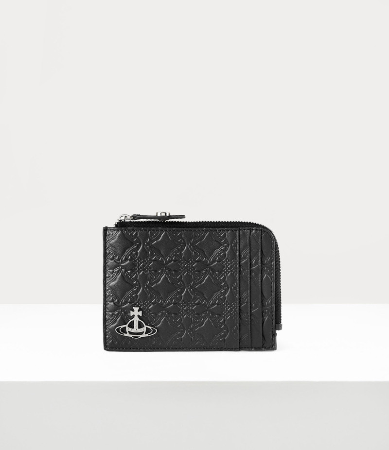 EMBOSSED CARD HOLDER WITH ZIP 1