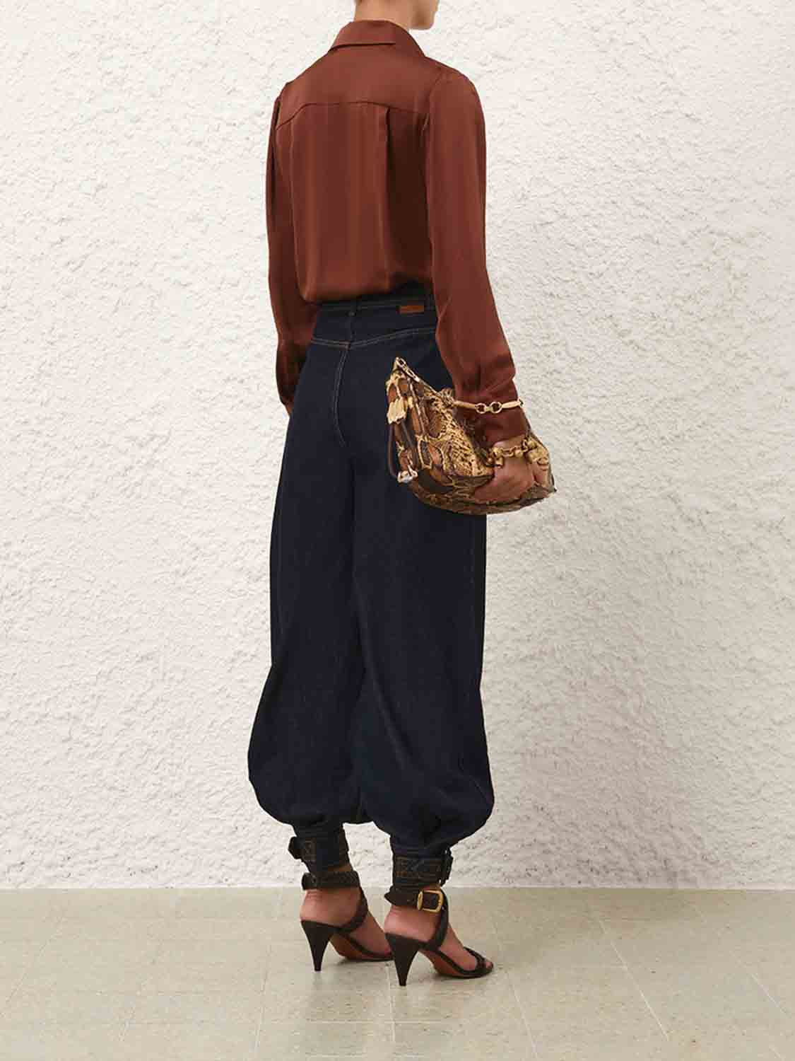 PLAIN SILK BLOUSE - 3