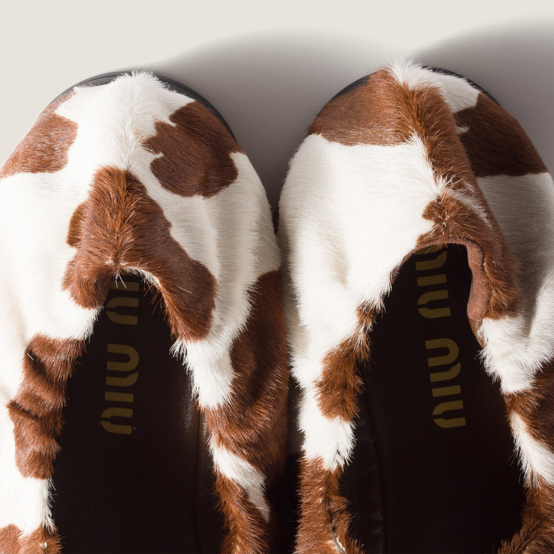 Miu Miu Ruches printed leather ballerinas outlook
