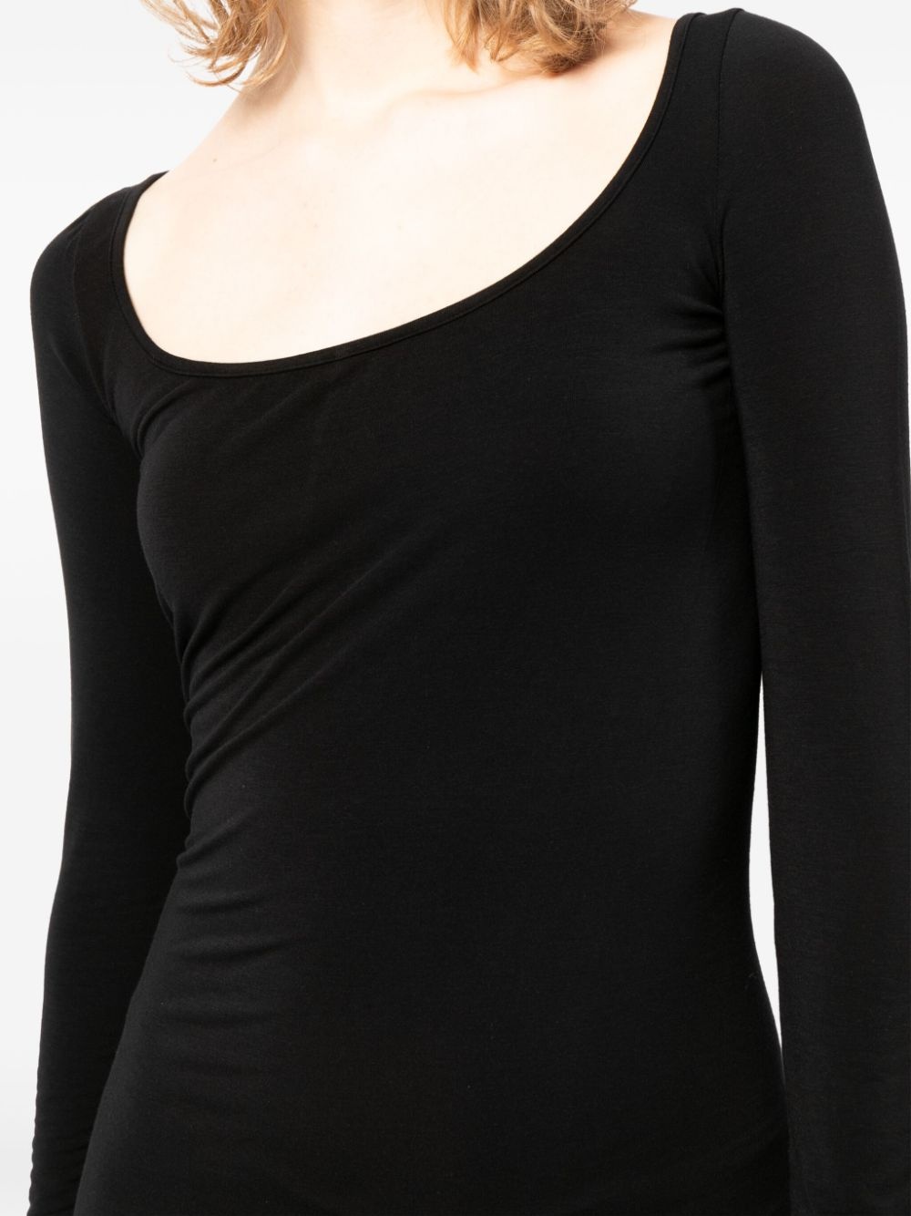 long-sleeve scoop-neck midi dress - 5