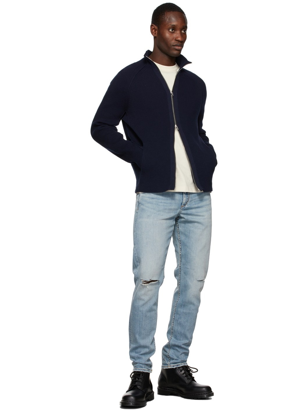 Blue Distressed Fit 2 Jeans - 4