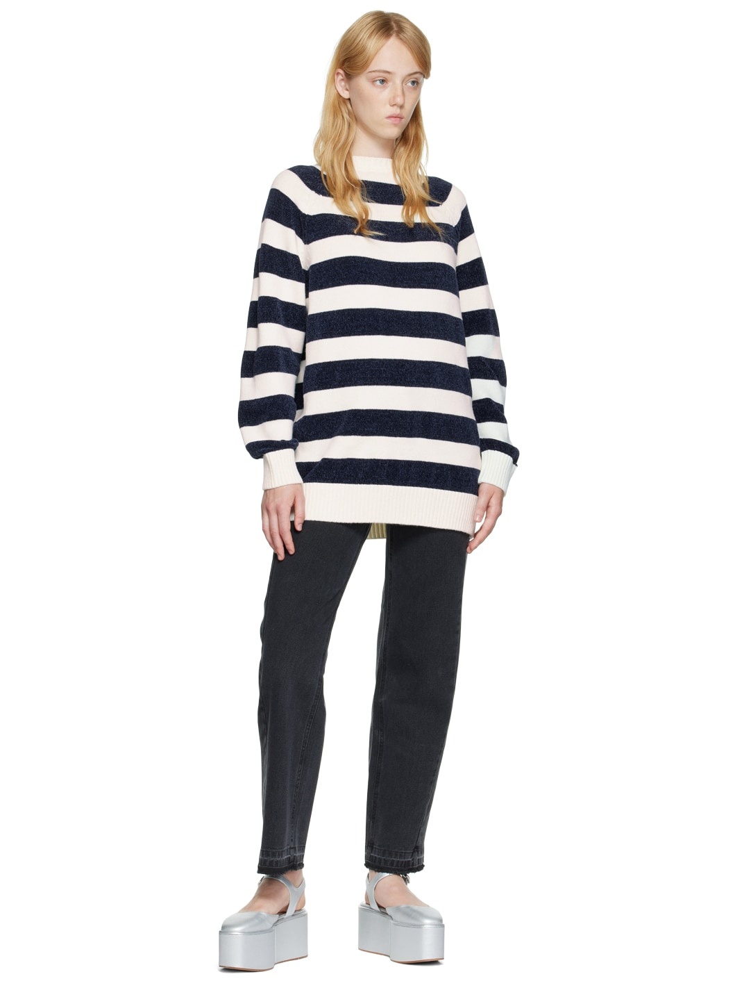White Striped Sweater - 4
