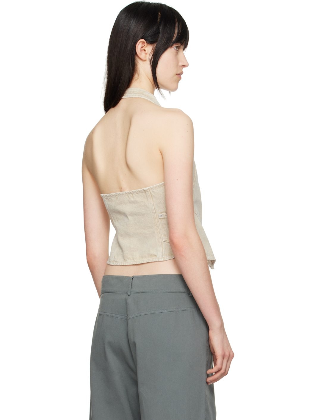 SSENSE Exclusive Beige Beverly Denim Tank Top - 3