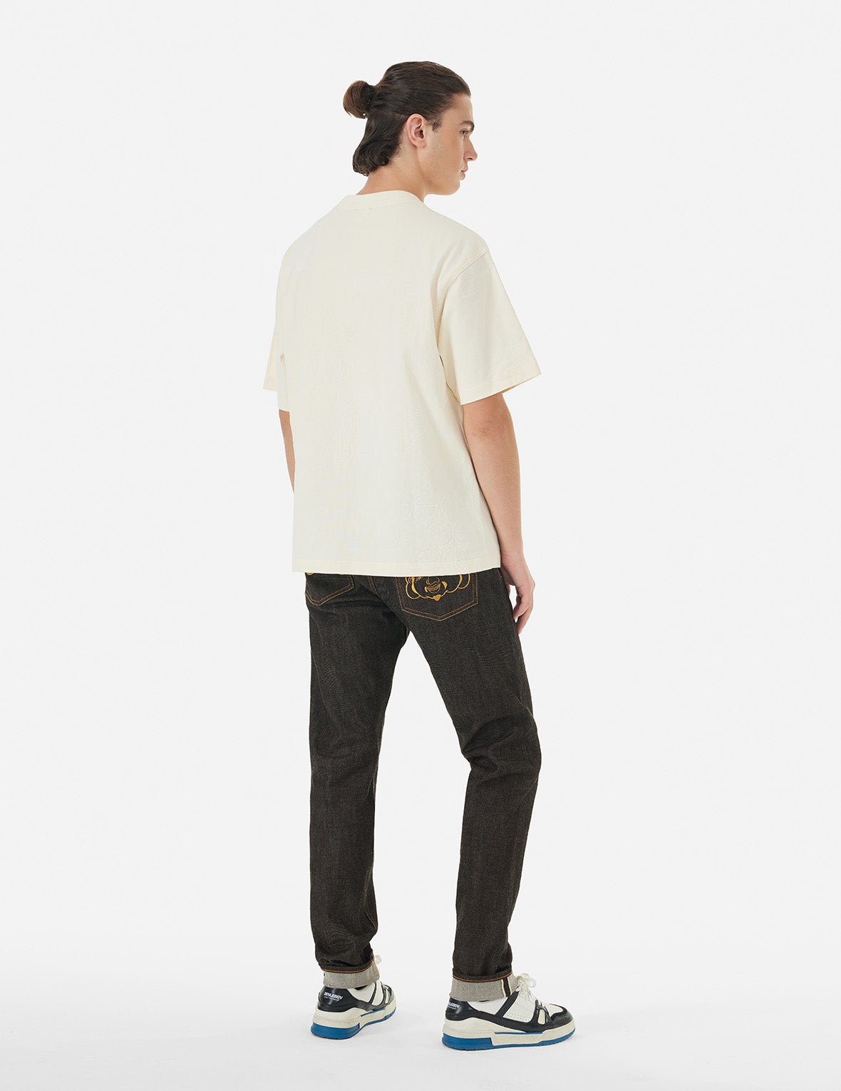 Brocade Seagull Appliqué and Godhead Embroidery Carrot Fit Jeans #2017 - 3