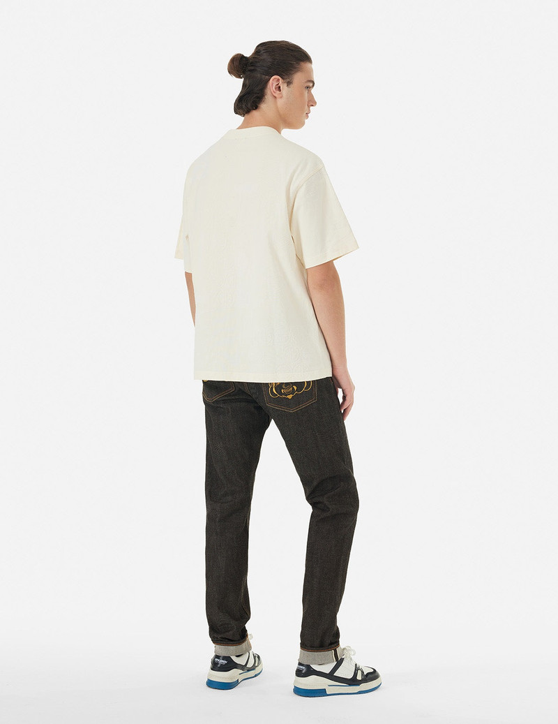 Brocade Seagull Appliqué and Godhead Embroidery Carrot Fit Jeans #2017 3