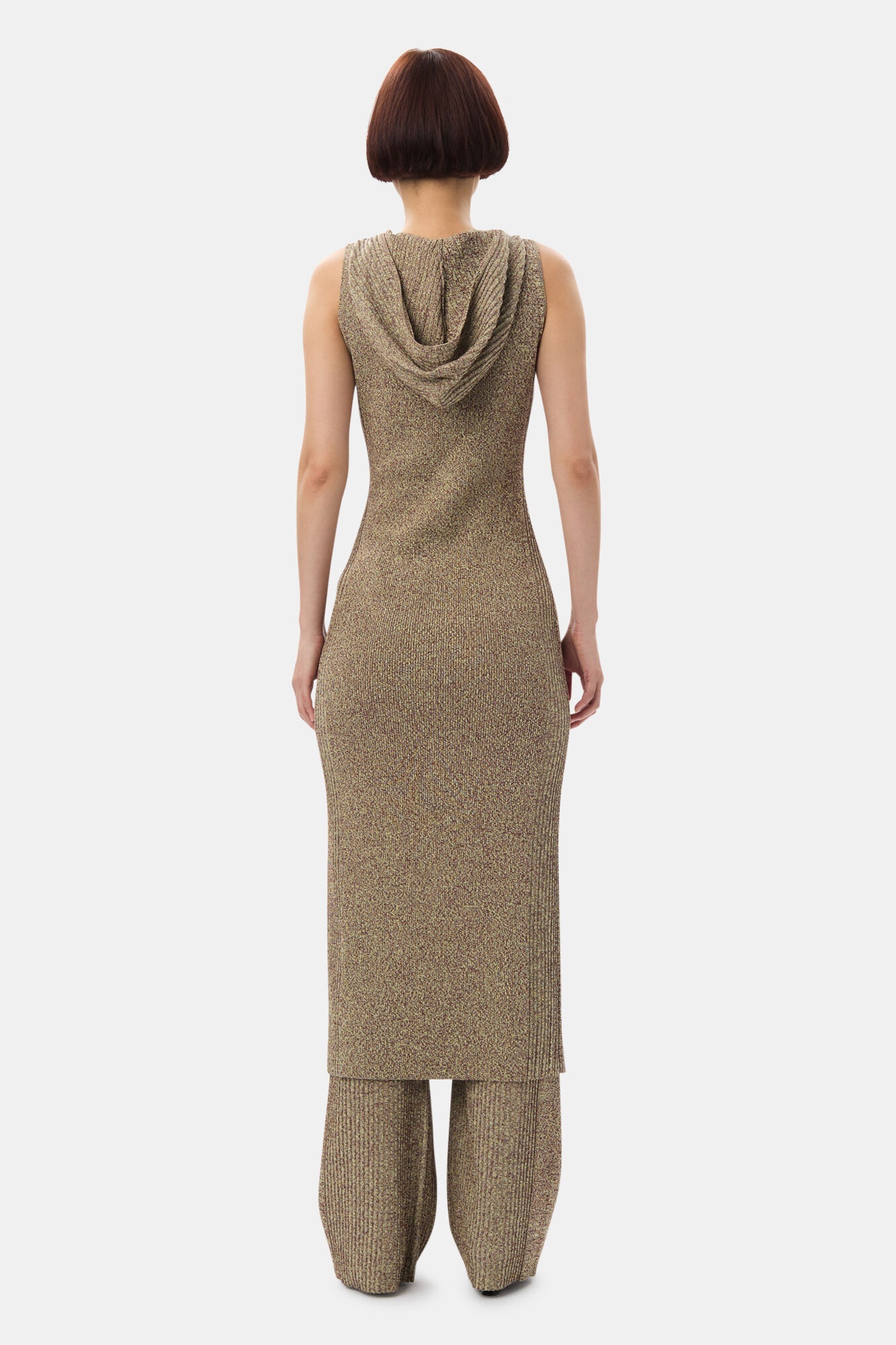 GANNI X PALOMA ELSESSER MELANGE RIB STRAIGHT TROUSERS - 7