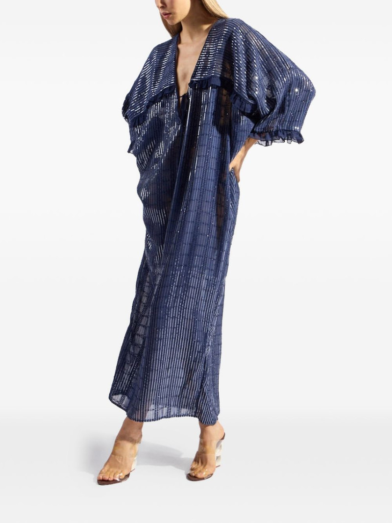 ADRIANA DEGREAS sequin-embellished ruffled kaftan outlook
