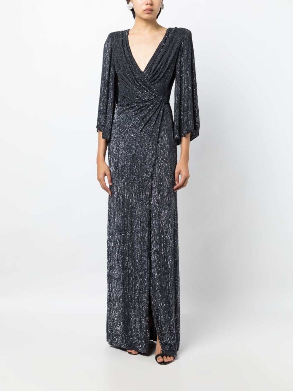 Luna stud-embellished draped gown - 2