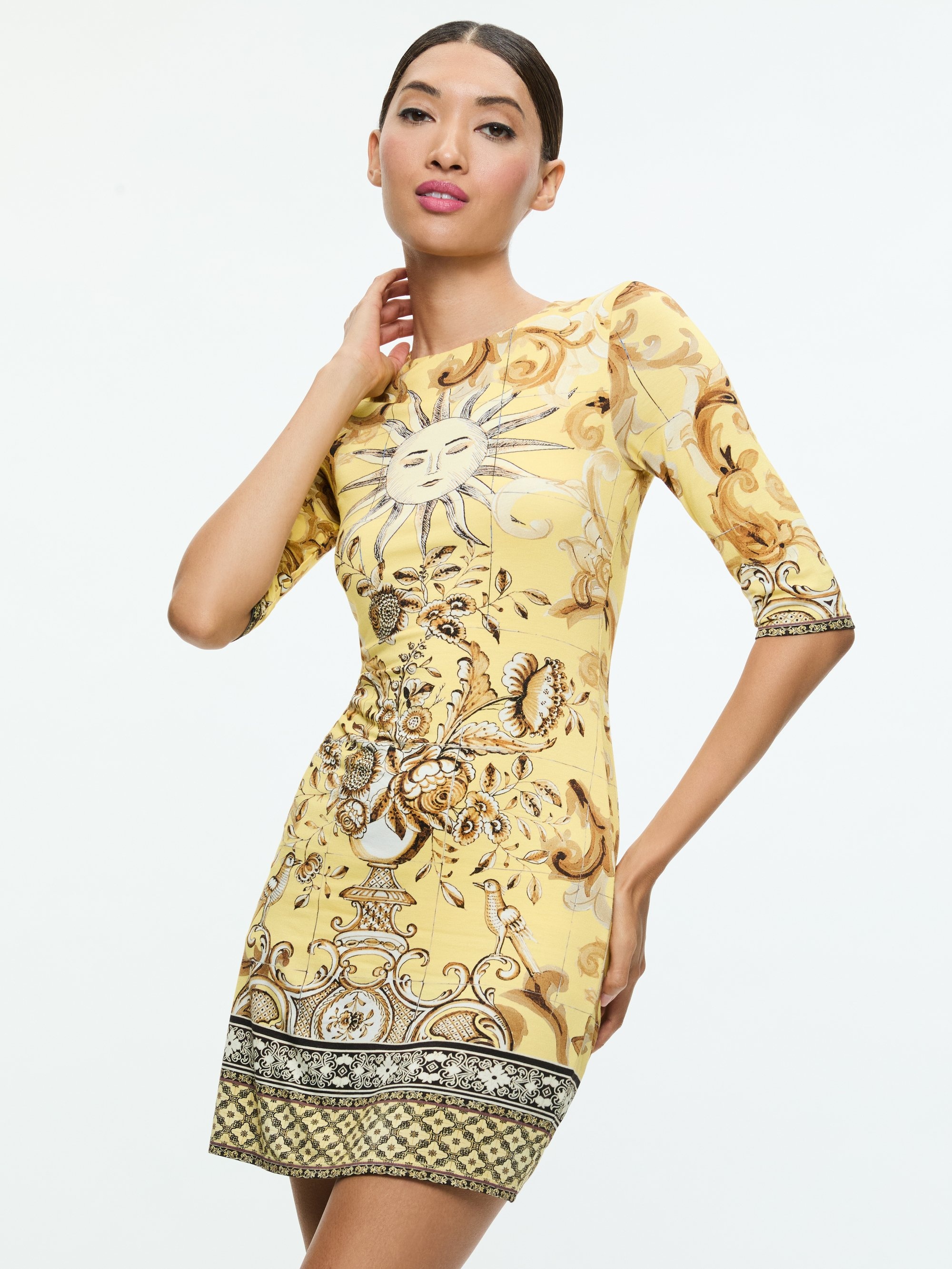 DELORA CREW NECK FITTED MINI DRESS - 5