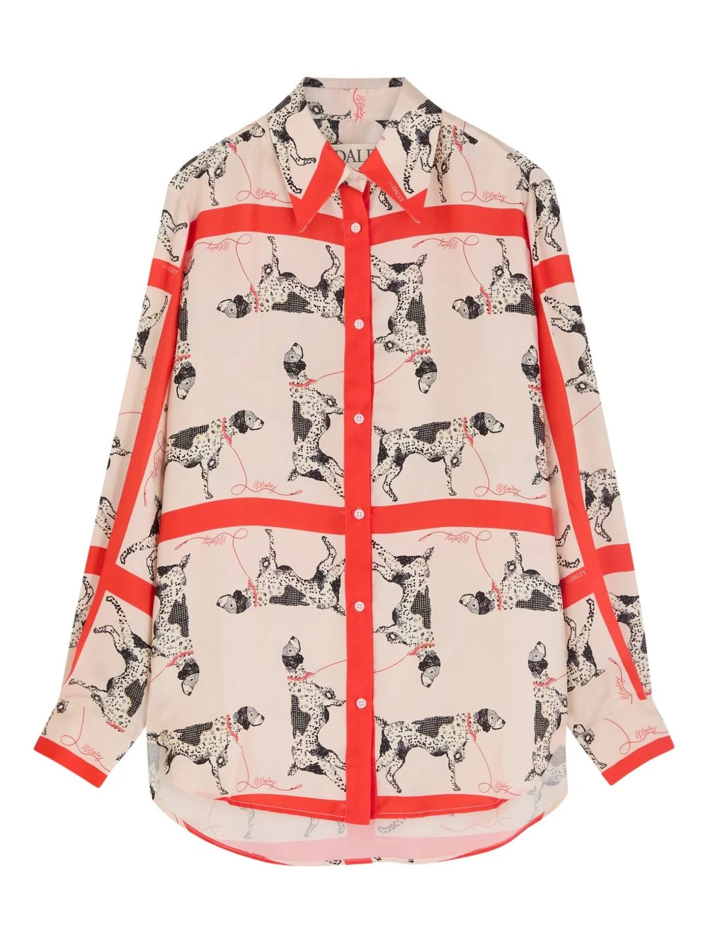 dog-print long-sleeve shirt - 1