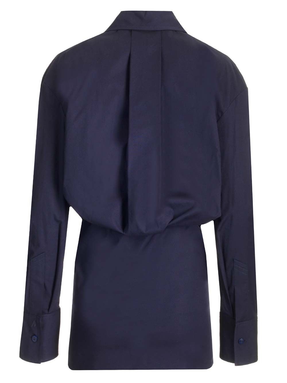 THE ATTICO Stretch Popeline Mini Dress Dresses Blue