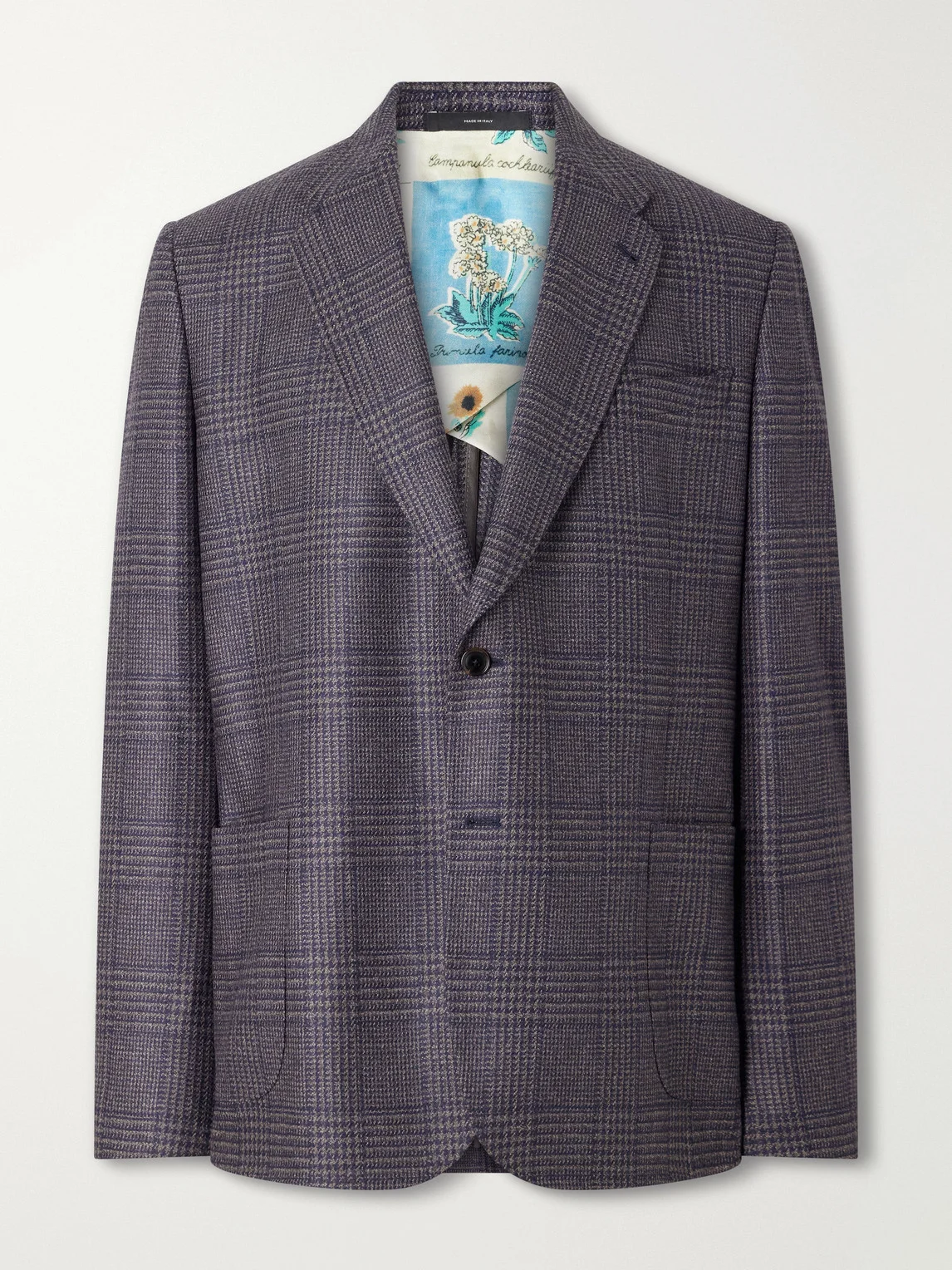Prince of Wales Wool and Silk-Blend Suit Jacket - 1