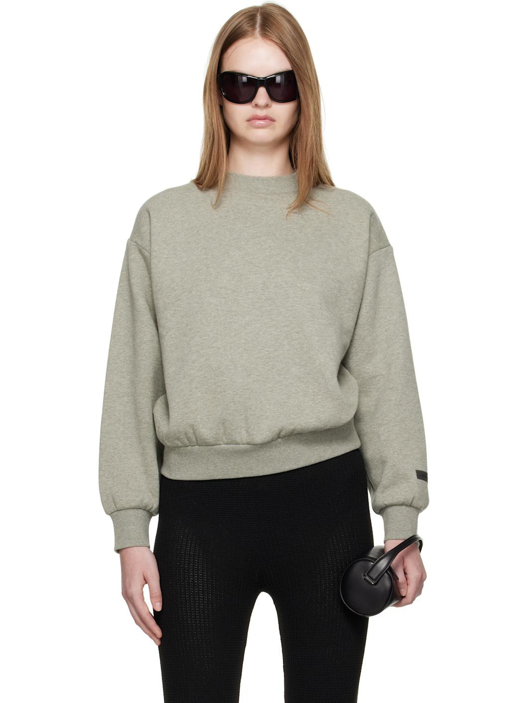 Gray Classic Fit Crewneck Sweatshirt - 1