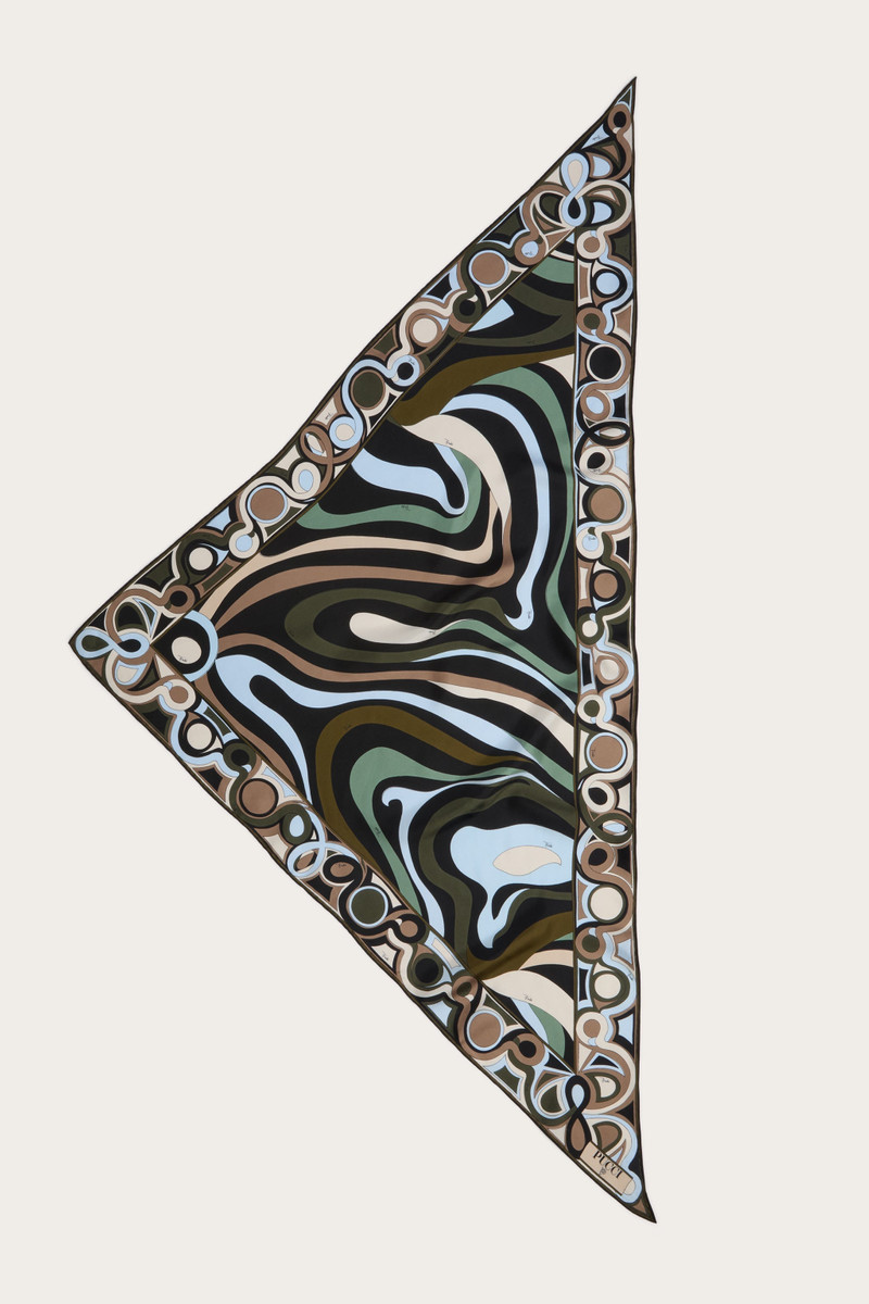 MARMO PRINT SILK TRIANGLE SCARF 1