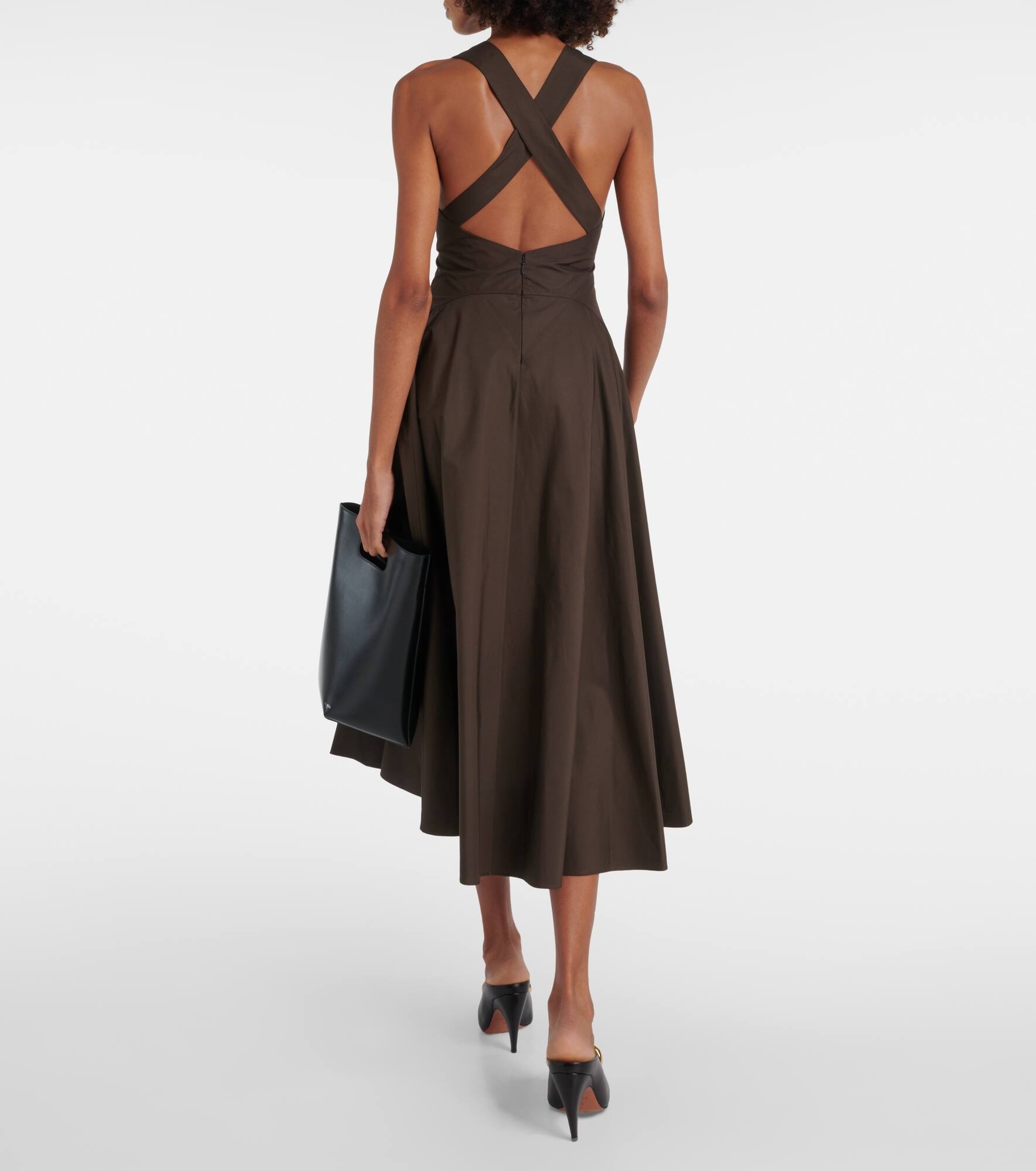 Cotton poplin midi dress - 3