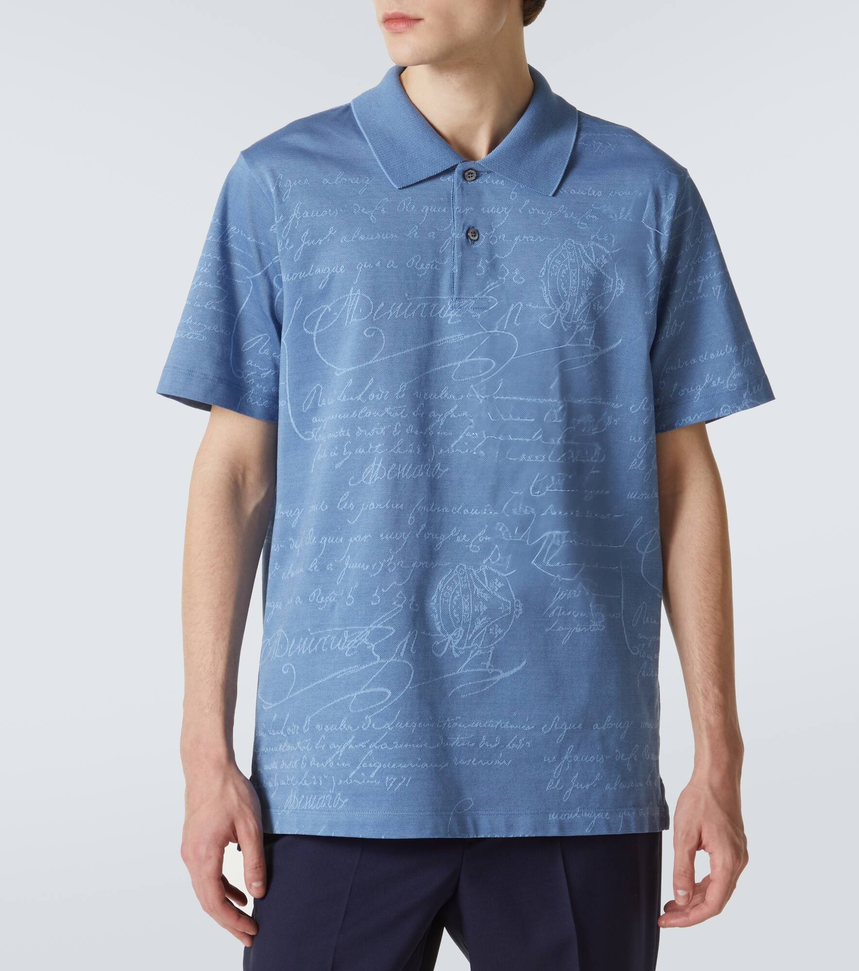 Scritto cotton piqué polo shirt - 3