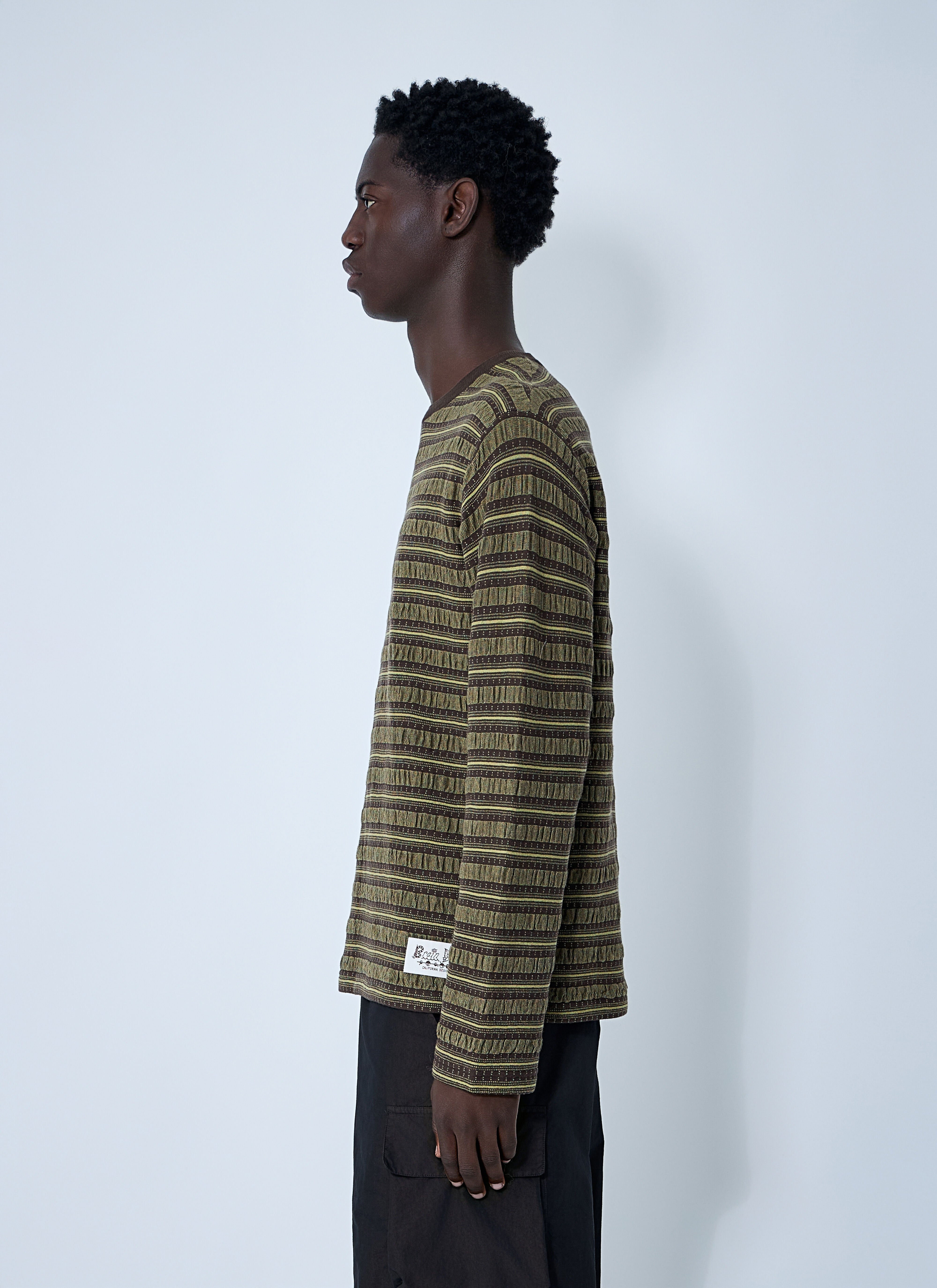 Striped Logo Motif T-Shirt - 3