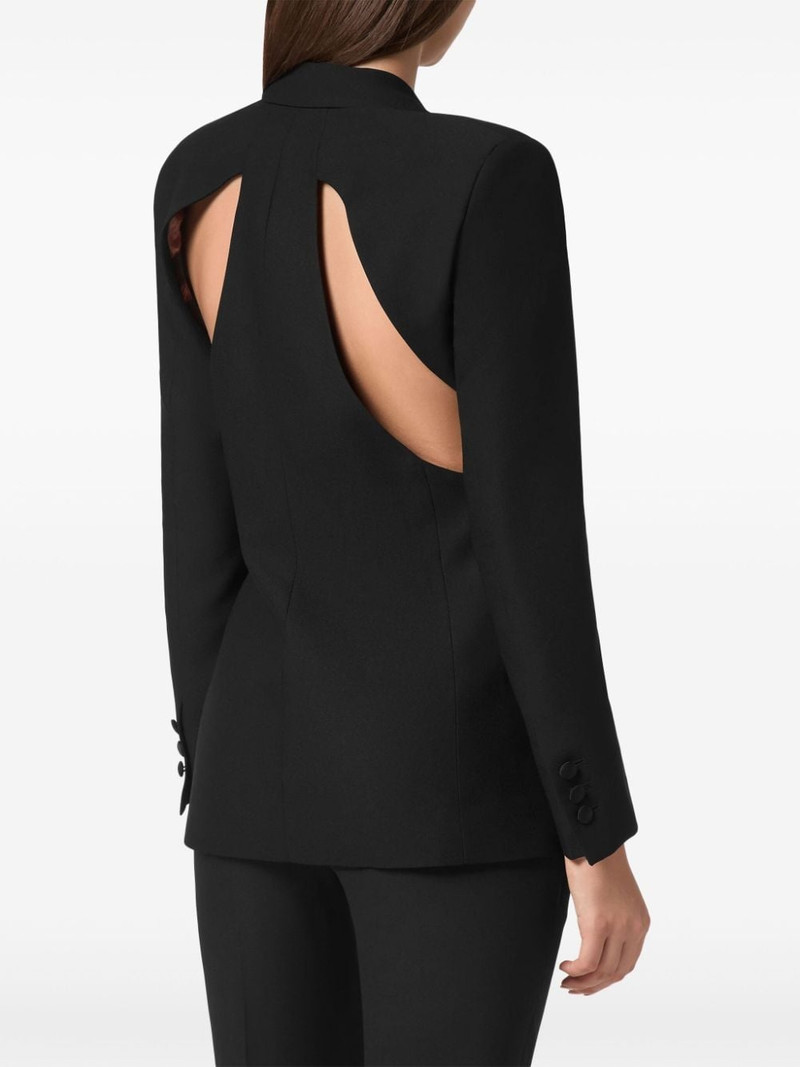 logo-plaque cut-out blazer 4